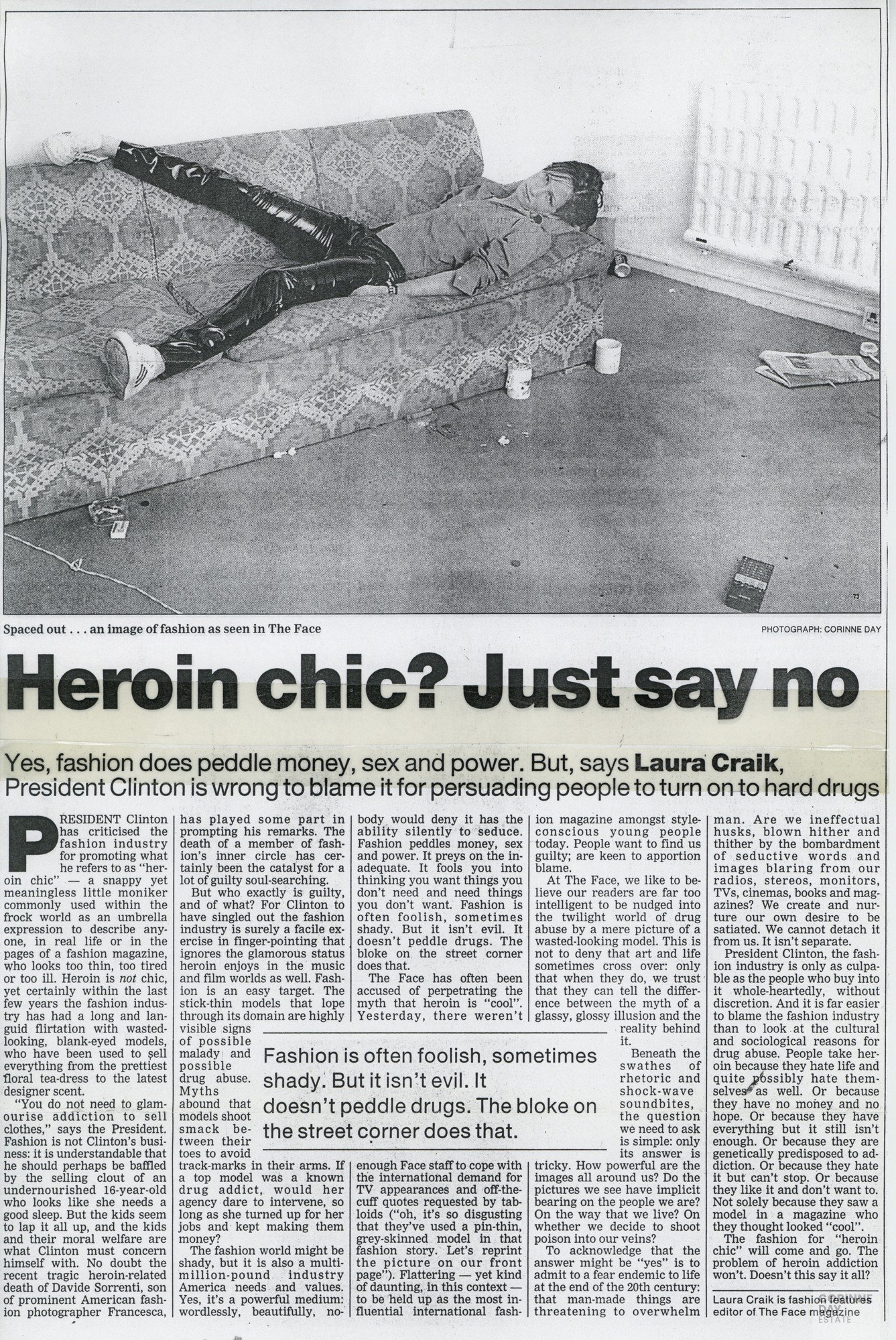 Heroin chic? Just say no, The Face, 1993 — Image 1 of 1